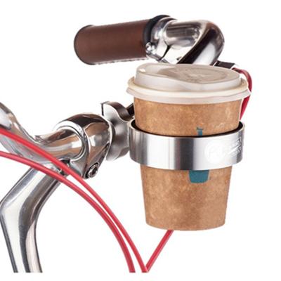 China Bicycle Bike Accessories Parts Aluminum Alloy Bottle Holder Coffee Milk Tea Cup Soft Recycling Carrier On Handlebar for sale