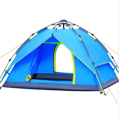 China Single Folding Automatic Tent Canvas Bell Tent Hydraulic Double-Layer Double Door Waterproof Leisure Mountain Quick Open Camping Tent for sale