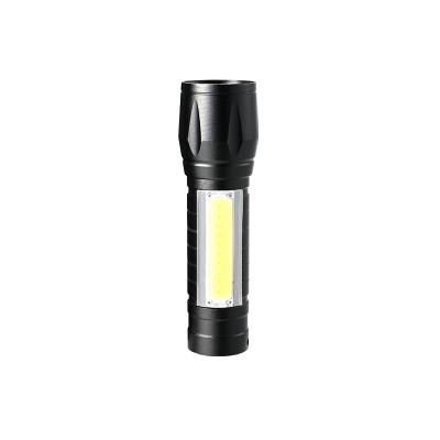 China New Travel Flashlight Convenient Black Portable Camping Equipment Durable Flashlight Led Mini Cob for sale