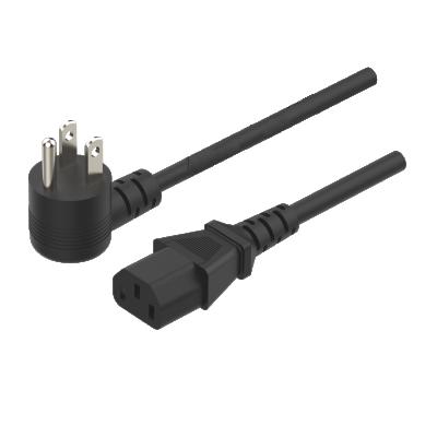 China Home Appliance Cheap Price USA Round 3Pin Standard Pin Power Cord 90 Degree Power Cord for sale