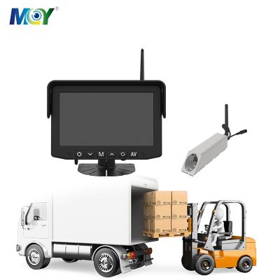 China Front Reverse Fork Mounted Forklift 7inch Waterproof Monitor 2 Channel Wireless Camera System for sale