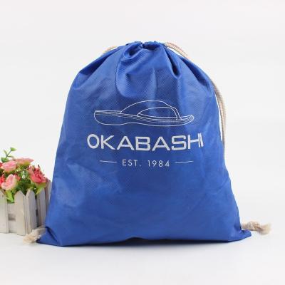 China Folding String Handbag Gym Bag Customized Wholesale Waterproof Nonwoven Promotional Gift Shoe Dust Drawstring Double Drawstring Backpack for sale