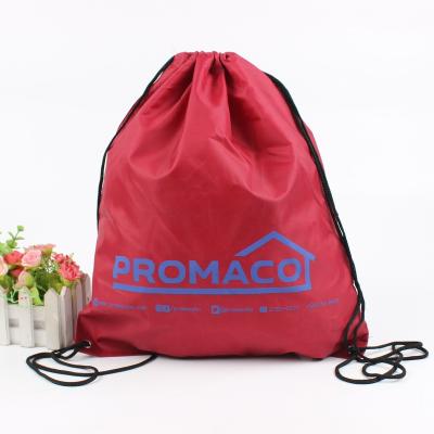 China Promotional Wholesale Promotional Nonwoven Printed Gift Polyester Double String Handbag Gym Bag Customized Shoe Dust Drawstring Backpack for sale