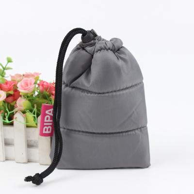 China Custom Logo Printed Gift Polyester Double Phone Bag Folding String Handbag Shoe Dust Drawstring Quilting Backpack for sale