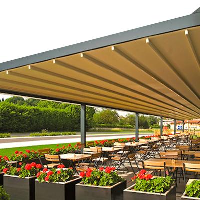 China LED Light Strips / Retractable Roof Pergola LED Light Strip / Retractable Roof Pergola Remote Control Switch Garage Tent Cost PVC Roof Gazebo Balcony Retractable Pergola for sale