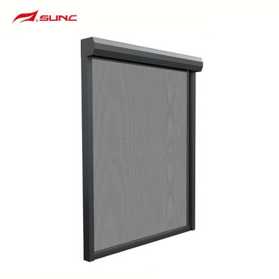 China Shade Windproof / Sun Shading / Sun Shading SUNC Customized Outdoor Transparent Windproof Zipper Screen Zipper Track Motorized Roller Blinds for sale