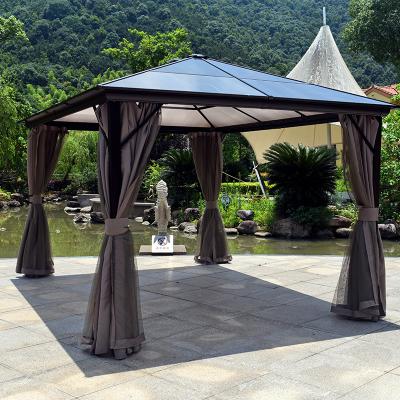 China Morden Garden Furniture Metal Modern High Quality Aluminum Hardtop Galvanized Roof Gazebo for sale