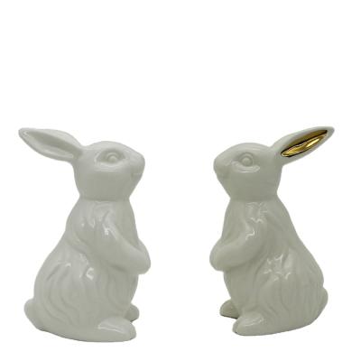 China Eco-friendly Ornament Wholesale Classic Design Easter Items Ceramic Easter Bunny Figurine for sale