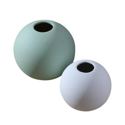 China Morandi Nordicins ceramic crafts living room modern ceramic spherical simple creative home decoration vase decoration for sale