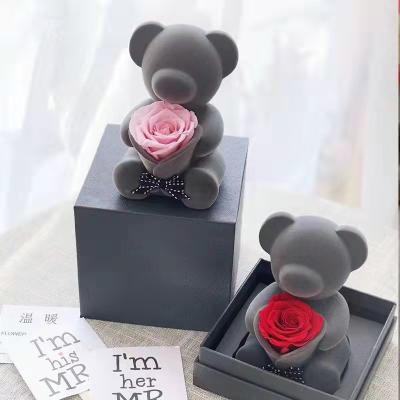 China Creative Environmental Protection Green Christmas Gift Beautiful Rose Flower Long Lasting Eternal Preserved High Quality Rose In Acrylic Box for sale