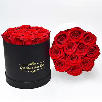 China Environmental Protection Factory Wholesale A Grade Green Rose New Long Life Preserved Rose Everlasting Flowers In Round Eternal Gift Box for sale