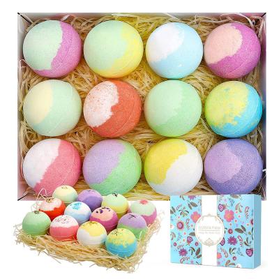 China Boby's Handmade Organic Vegan Aromatherapy 12 Scents Rainbow Bath Bombs Kit Christmas Gifts Luxury Natural for sale