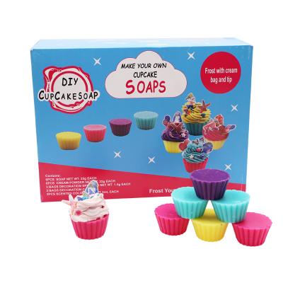 China Educational DIY Toy Set Hot Sale DIY Making Soap Kit Gift Set OEM Handmade Organic Natural Cupcake Soap Frosting Skim To Make Your Own Soap for sale