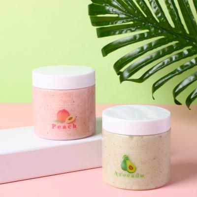 China Exfoliator Wholesale High Quality Skin Care Natural Fruit Shea Butter Sugar Exfoliating Private Label Organic Whitening Body Scrub for sale