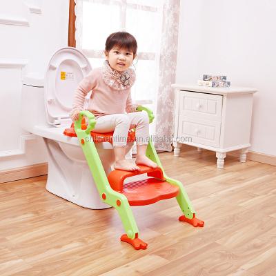 China Eco-friendly portable plastic baby potty, stair potty, 2 in 1 universal potty chair for sale