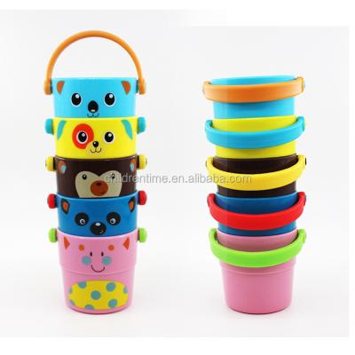 China Bath toy hot sale summer style cartoon bucket baby bath cube toy new with high quality for sale