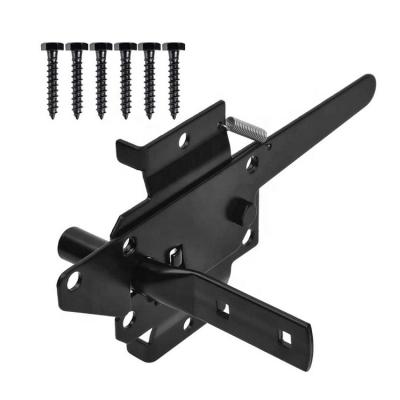 China Modern Black Finished Post Mount Wooden Fence Gate Latch With Screws for sale