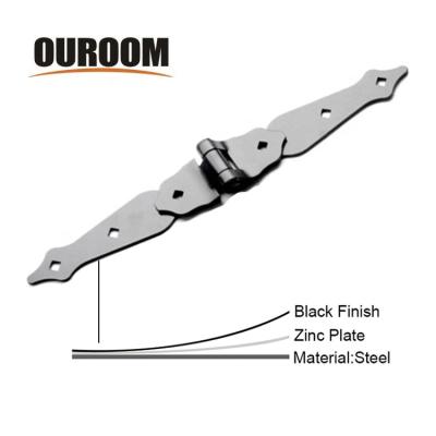 China Traditional Steel Ornamental Self-Closing SS304 Spring Strap Hinges Removable Wooden Gate T Hinge Fence for sale