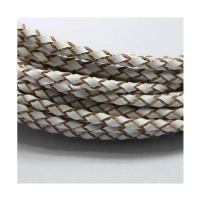 China Genuine Cowhide 3mm 8mm 5mm Around 12mm Leather Braided Leather Rope for sale