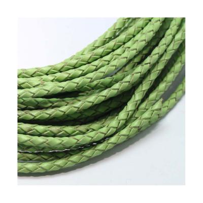 China Fashion Genuine Braided Bolo Cowhide Leather Rope 5mm 6mm Many Colors Diameter for sale