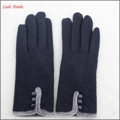 China Plain Fashion Faux Fur Warm Winter Women Gloves for sale