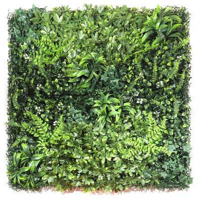 China Anti-UV Faux Greenery Boxwood Mats Hedge Artificial Plastic Panels Grass Wall Plants for sale