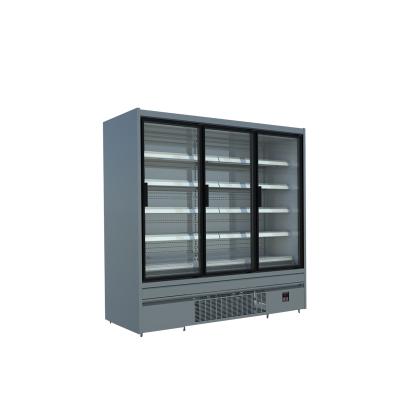 China Single-Temperature Commercial Multiple Door Supermarket Upright Glass Freezer For Drinks for sale