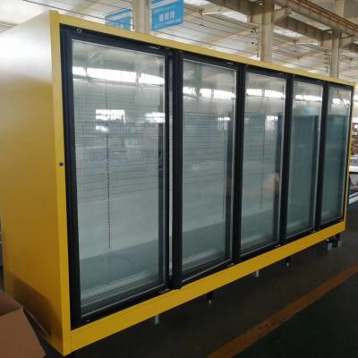 China Commercial Glass Door Freezers Single-temperature Supermarket Equipment Upright Display 5 Freezer For Ice Cream for sale