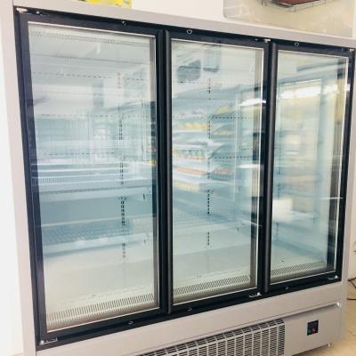 China Freezer Glass Cabinet Hotels Plug-in Upright Cold Door Drinks Display Fridge With Energy Saving Glass Door for sale