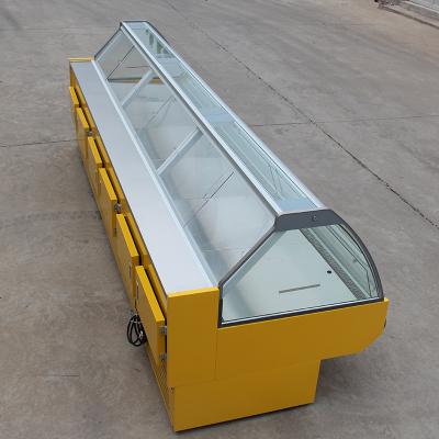 China Single-temperature Custom Open Supermarket Meat Display Freezer Showcase For Sale for sale