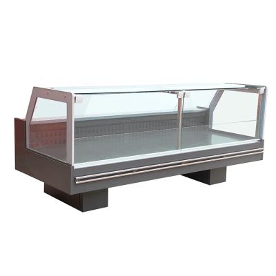 China Supermarket Serving Counter Cabinet Environmental Friendly Cooked Food Showcase for sale