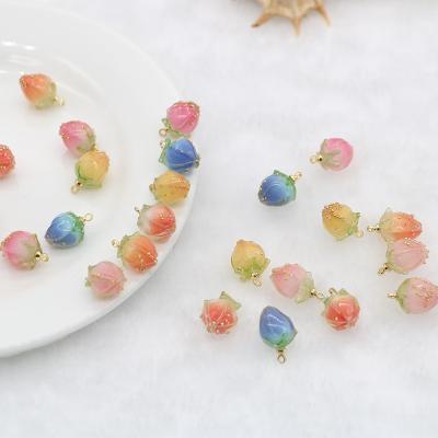 China New Model Resin Rose Necklaces Chic Strawberry Acrylic Model Resin Loose Beads For Making Bracelets Earrings Diy Accessories for sale