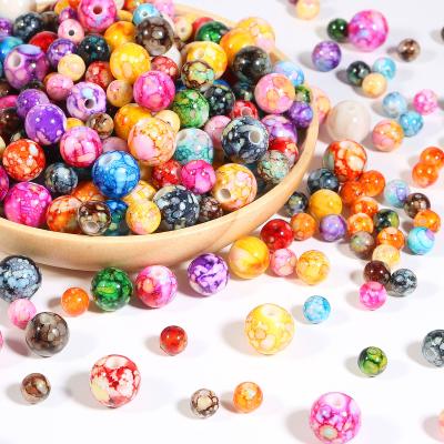 China New High Quality Wholesale Resin Round Bead Bracelet Classy Colorful Acrylic Resin Round Beads For Making Bracelets Necklace DIY Accessories for sale