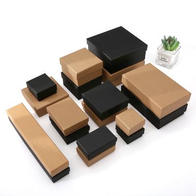 China Custom Jewelry Packaging Paper Box Black Logo Letters Packing Jewelry Bags Diy Handmade Jewelry Box For Making Earrings Necklace Bracelets for sale