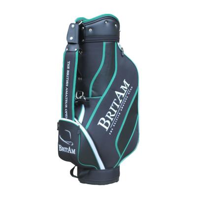 China Zipper Off Panel Luxury Golf Bags PU Leather Golf Cart Bag With Zipper Off Panel Allow Customized Name for sale