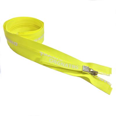 China Waterproof Yellow 3# Bags Garment Home Textile Shoes Open End Nylon To Hide Waterproof PU PVC Zipper for sale