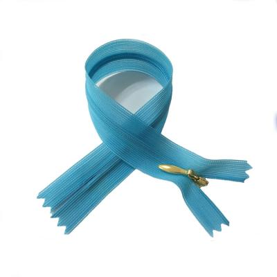 China Free Sample Factory 3# Invisible Nylon Customize Length Closed Blue Invisible Zippers for sale