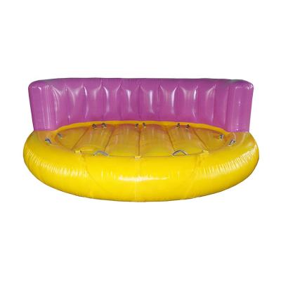 China Inflatable Towable Water Ski Raft Heavy Duty 8 Person PVC Tarpaulin 0.9mm PVC Donut Tube For Sale for sale