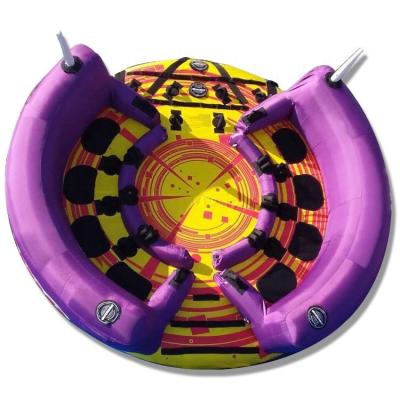 China Heavy duty PVC and imported new design nylon commercial grade water ski UFO inflatable towable tube for water sports for sale