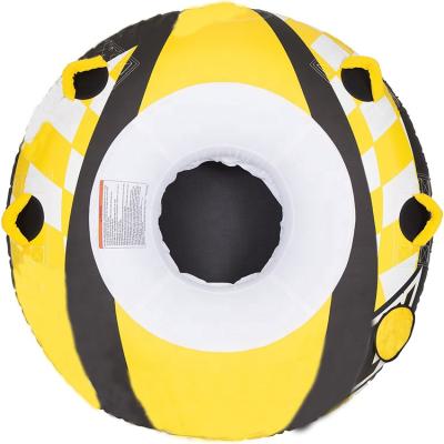 China Heavy Duty PVC and Imported Nylon Customized 1 Rider Inflatable Towable Round Lake Tube for Beach Games for sale