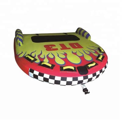 China Heavy Duty PVC& Full Nylon Wholesale 2-3 Rider Inflatable Towable Tube For Lake Water Sports for sale