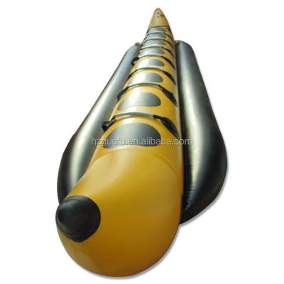 China 0.9mm Tarpaulin PVC 8 ​​Person PVC Inflatable Beach Water Ski Banana Boat Towable Tube For Rental for sale