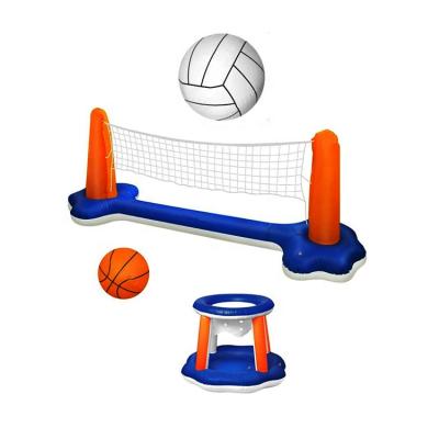 China Cheap Price Inflatable Pool Volleyball Ball Set And Basketball Hoop Pool Toys For Kids And Adults for sale