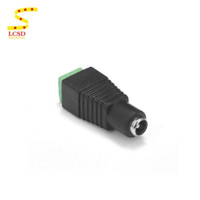 China 12V Female Socket Jack Adapter Connector 2.1 x 5.5mm DC Power Plug for CCTV Single Color LED Light for sale