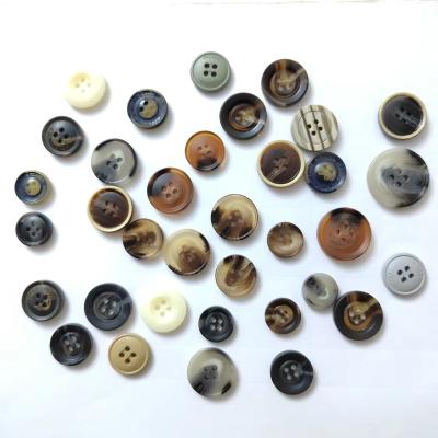 China Factory wholesale custom logo resin polyester shirt coat polo shirt washable sewing 4 hole resin buttons for clothing for sale