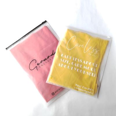 China Recyclable Custom Frosted Plastic Packaging Zipper Bags For Clothing , Wholesale Zip Lock Clothing Bags With Logo for sale