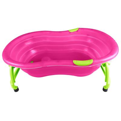 China Home Hotel Bathroom Factory Supplied Foldable Baby Bath Tub Newborn Baby Plastic Bathtub Standing Stand for sale