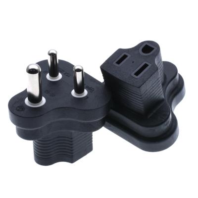 China South Africa Small Residential / General Purpose Male Plug To USA AC NEMA 5-15R Power Adapter SANS164-1 Female Plug To US 3 Prong Outlet Plug for sale