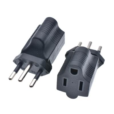 China Residential / General Purpose AC Plug Converter Brazil 3P Plug To American NEMA 5-15R Plug for sale