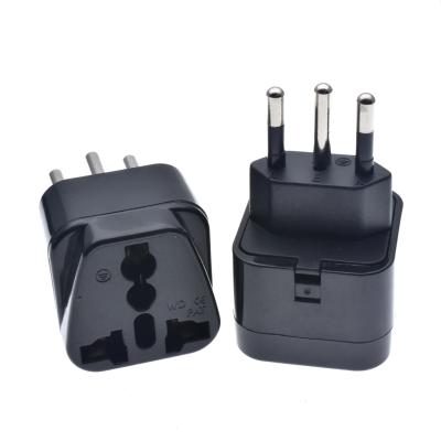 China New Residential/General Purpose UK/US/EU Brazilian AC Power Plug 2pin Brazil to Brazil Plug Travel Power Adapter Plug Brazil 2 Pin Converter Plug for sale